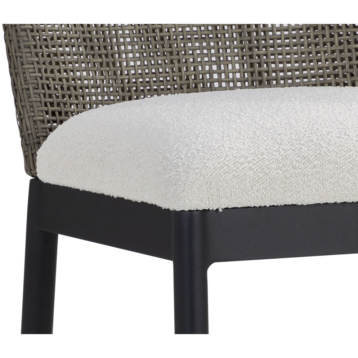 Calandri 36 inch Black / Louis Cream Outdoor Counter Stool
